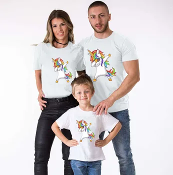 Unicornio T-shirt de la Familia coincidir la Ropa de Mamá y de Mí Ropa Unicornio Camisa de Ropa de Niños T-shirt de Coincidencia de Trajes Casual T-shirt