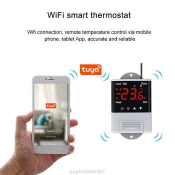 Wifi Termostato Regulador de 12V a 110V 220V Digital de Temperatura, Humedad Controlador Regulador de Coche de Auto Incubadora Termorregulador