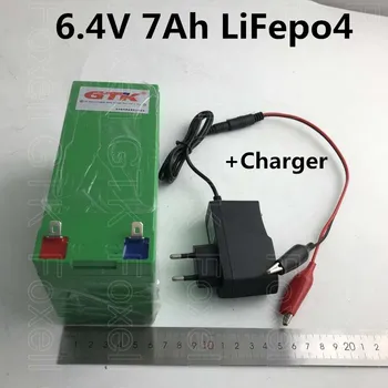 Batería recargable de 6.4 V 7Ah 12Ah 20Ah LiFepo4 batería solar de la luz del LED poder de la lámpara herramientas de juguetes eléctricos+envío Gratis