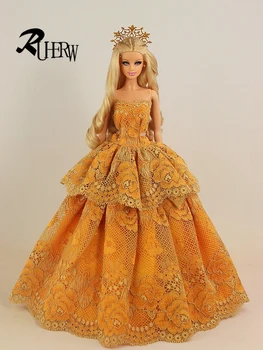 30 Pcs / lot (vestido+zapatos+perchas) Princesa de la Moda de vestir de alta calidad vestido de noche vestidos Para muñeca barbie al Azar de la Nave
