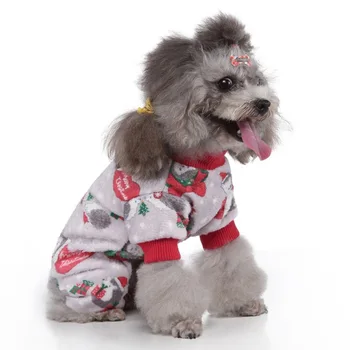 Dibujos animados de Perro de Mascota Mono Cachorro de Gato del Perro de Disfraces de Navidad Ropa de Perro Suave Jersey de Perro Camiseta de la Franja Media-alta Collar de Perro de la Ropa