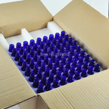 5ML 80pieces Cosmético Líquido de los Viales de Suero, Portátil de Cristal Azul de Aromaterapia del Aceite Esencial de la Botella de Reactivo Pipeta de Vidrio de la Botella