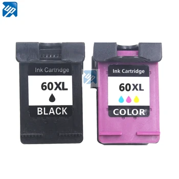 Marca 2PK Negro cartucho de Tinta de Color de reemplazos para HP 60 CC643WN para DJ D2530/D2560/F4280/PhotoSmart C4600/C4680 Impresora