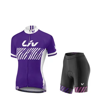 2017 Nuevo LIV mujeres ciclismo ropa maillot de ciclismo en Bicicleta de Manga Corta de Verano Ciclismo pantalones cortos de jersey kit