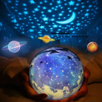 Cielo Proyector de Estrellas, de la Luna Galaxy Luz de Noche Para Niños Dormitorio Decoración Proyector Giratorio Vivero de la Noche la Luz LED de la Lámpara de Bebé