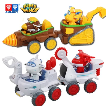 AULDEY Super Alas Todd&Donnie Cavar Rig Astra&Jet Luna Rover Coche con Robot Mini Figuras de Acción que transforma Juguetes Aniversario