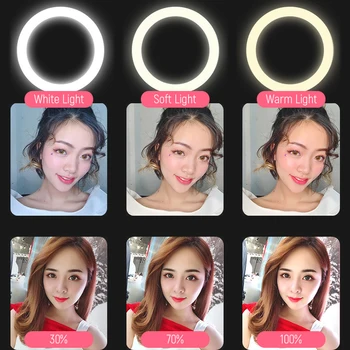 33CM Selfie Anillo de Luz LED Con Trípode 2m 1.6 m 0.5 m Para el Maquillaje de YouTube Vídeo en Directo de la Lámpara de 13 Pulgadas Profissional de Fotografía Iluminación