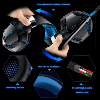 Profesional Gamer Auriculares de Luz LED Stereo Gaming Headset para PS4 PS5 de la FiFa El 21 de Xbox One para PC con Micrófono con supresión de Ruido