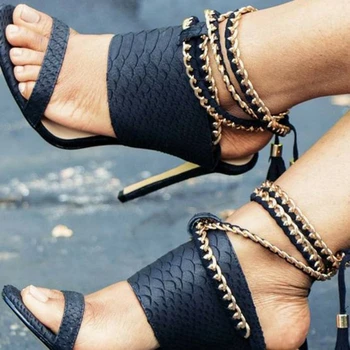 Botas de tobillo de las mujeres sandalias de Bombas de Tacón de Gladiador Sandalias de los Zapatos de Vestido de Fiesta de Mujer Negro Zapatos de las Mujeres zapatos de Tacón Alto Sexy(en stock)