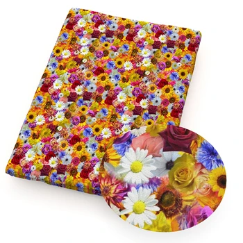 50*145cm de Flores Algodón Tela de Patchwork de Tejidos de Niños de Textil Hogar para la Costura de ClothDoll Vestido de Cortina,1Yc10843