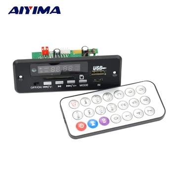 Aiyima 12V Bluetooth MP3 WAV audio decoder de la junta con el interruptor AUX 5P de la junta de llamadas con manos libres