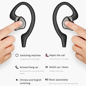 Q9J Inalámbrica Colgando de la Oreja los Auriculares Bluetooth de los Deportes de la prenda Impermeable Binaural Reducción de Ruido Auriculares