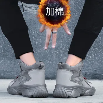 2020 Invierno nuevos Hombres Zapatillas de Moda hombre Zapatillas de deporte Cómodas calle al aire libre de los deportes de zapatos de la Marca antideslizante Zapatos para Caminar