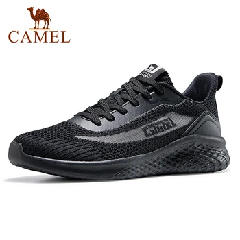 CAMELLO de Malla Zapatillas de deporte para los Hombres 2020, Negro, Blanco Transpirable Deporte Casual Zapatos de Moda Cómoda y Zapatos para Caminar Macho Encajes