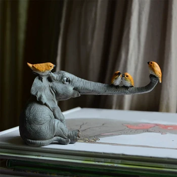 Lindo Elefante Estatua de figuras de Colección de Artesanía de Regalo, Decoración del Hogar,Paisaje Adorno de Escritorio Decoraciones(1 PC)