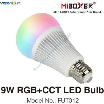 Miboxer 9W RGB+CCT LED Bombilla E27 AC100~240V Inteligente de la Lámpara del LED DMX512 2.4 G /Remoto de la APLICACIÓN de Control de FUTD04 actualizado a FUT012