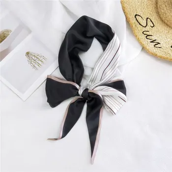 2020NEW Otoño Pañuelo de Seda de la Bufanda para las mujeres de corea de impresión a Doble Cara Bisel de la bufanda de la Muñeca de la Cinta de la Bolsa de Cintura Banda para el Cabello