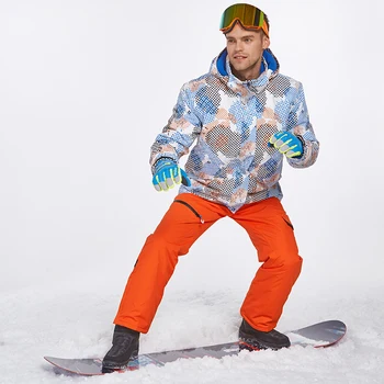 Los hombres de Traje de Esquí de Invierno al aire libre Impermeable de Snowboard Traje Traje De Esqui Hombre Terno de Esqui, Ropa De Eski Caliente Y a prueba de viento