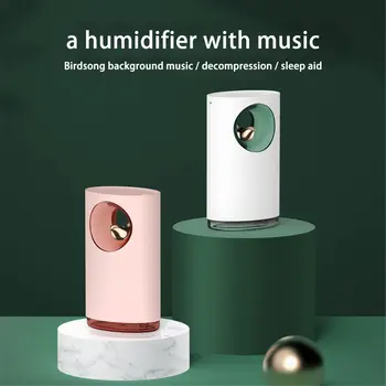 La música Humidificador de Aire aliviar el Estrés Aliviar la Naturaleza, el Canto de los Pájaros 400ML USB Aroma del Aceite Esencial Difusor de la Lámpara Atomizador Humidificador