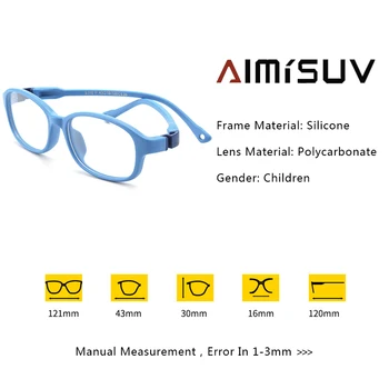 AIMISUV 2020 de la Plaza de la Moda Unisex TR90 Flexible Ultraligero Gafas de Marco Niños Óptico de Silicona Transparente Anteojos Muchacho Niñas UV400