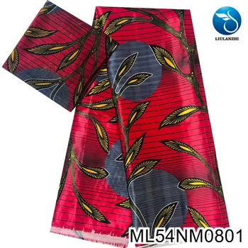LIULANZHI impresiones de áfrica cera estilo de tela de raso de 4 metros y chiffion tissu 2 metros de costura vestido de satén tissu ML54NM0801-09