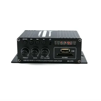 AK370 12V Mini Audio Amplificador de Potencia Bluetooth Amplificador Receptor de Audio con Reproductor de MP3, Radio FM Con Control Remoto Para el Coche/el Uso en el Hogar