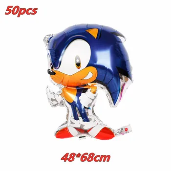 50pcs Sonic Globos de Látex The Hedgehog Globos metálicos Niño Súper Héroe de Sega, Juego de Sonic Tema de la Parte Feliz de la Fiesta de Cumpleaños Decoración