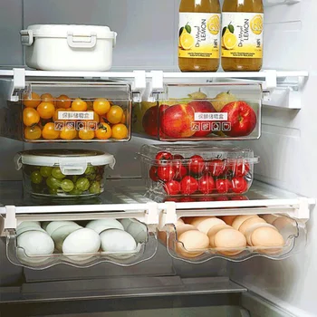 Wonderlife Cocina Ajustable Elástico Organizador Para El Refrigerador Cajón Cesta De La Nevera Cajones