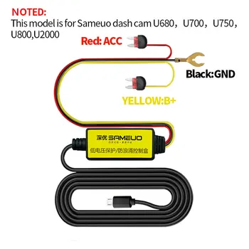 Ewedo 12V Micro USB Cargador de Coche de 3.5 M para el Coche DVR de la Dash Cam Dashcam de la Cámara del Coche de Cable de Carga