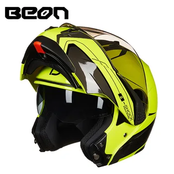 BEON B700 modular plegable Casco de la motocicleta con el doble objetivo de carreras de moto hombre mujer de cascos integrales ECE aprobado