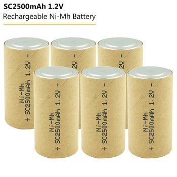4-20pcs SC Nimh Ni-Mh 1.2 V 2500mah batería Recargable de la Herramienta eléctrica de la Célula de Batería SC de la Tasa de Descarga 10C-15C Baterías de Repuesto