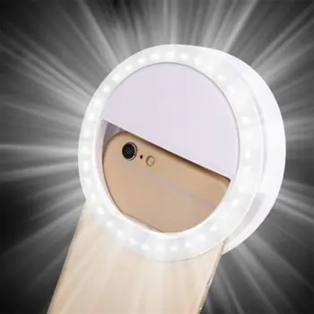 36 LED Selfie del Anillo del LED Luz de Relleno Portátil del Teléfono Móvil de la Lámpara 3 niveles de Iluminación Luminoso Anillo Clip Para Teléfonos Inteligentes