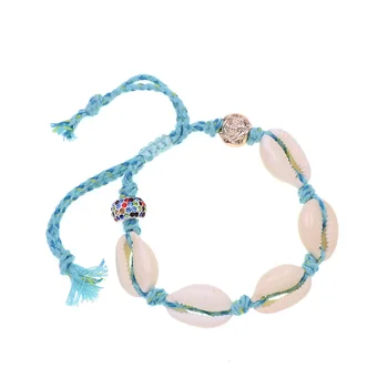 WELLMORE nueva hecha a mano de Bohemia concha pulseras brazaletes para las mujeres con cordones de perlas pulseras de las mujeres al por mayor de joyas