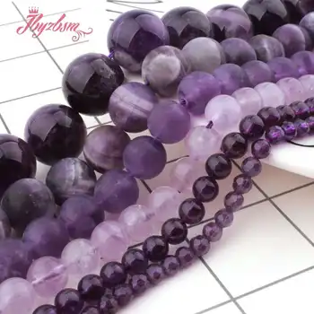 Natural de Cuentas de Piedra Amatistas Perlas Para DIY Collar Bracelats Pendiente Pandant Fashoin la Fabricación de Joyas Sueltas 15