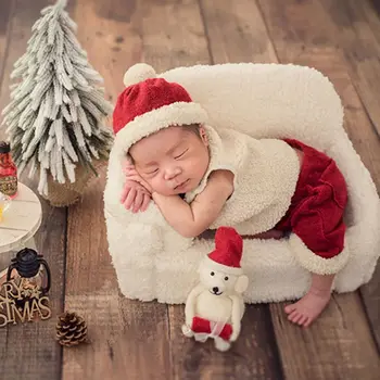 Navidad Ropa De Bebé Recién Nacido De La Fotografía Props Accesorios Niños Chicos Chicas Fotos Traje De