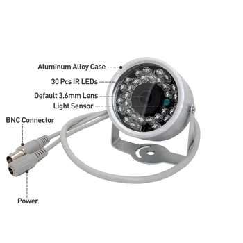 CCTV al aire libre Impermeable de 700TVL 30LED IR de Sony Effio-E CCD / CMOS de la Visión Nocturna Cámara de Video de Seguridad de Vídeo Analógico Cam