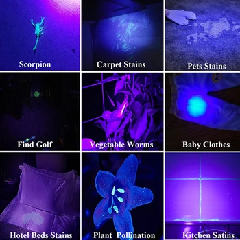 TRLIFE 100W Super Brillante led UV linterna 18650 uv antorcha escorpión de la luz ultravioleta la luz ultravioleta Actualización de la lámpara de UV de perlas