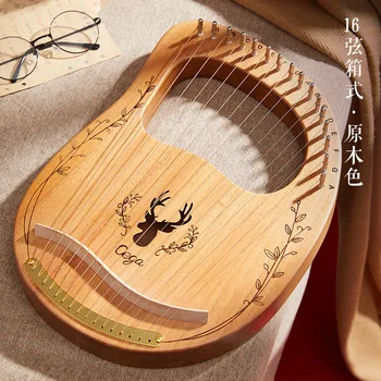 16 Cadenas de Madera de Caoba Lira, el Arpa Instrumento Musical 19 Cadenas Instrumento de Cuerda de Lira, el Arpa con la Herramienta de Optimización para Principiantes