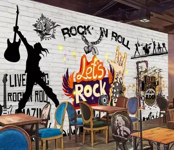 Personalizado Europea y Americana de la pared de ladrillo de sonido rock bar KTV dormitorio sala de estar 3d fondo de pantalla