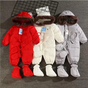 Orangemom oficial en la tienda de bebé de invierno mameluco de pato Bebé traje de nieve Chico Mono de los Niños Prendas de vestir exteriores caliente monos para las niñas