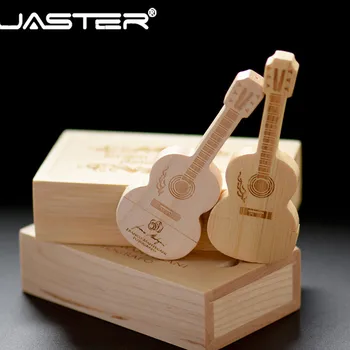 JASTER logotipo personalizado de madera de la guitarra pendrive guitarras usb 2.0 flash drive memory Stick de 4GB 8GB 16GB 32GB 64GB de metal llavero de regalo