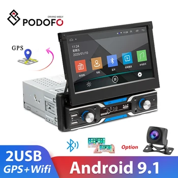 Podofo Android 1 Din Coche Radio Estéreo GPS Navi 7