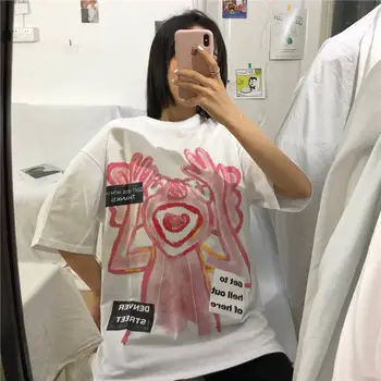 Lindo Hip Hop Frog Camiseta de Ropa de Mujer de Verano Negro Japón T-shirt de las Mujeres Casual y Cool Mujeres, la Mitad Superior de la Manga Camisetas Camisetas de Niñas