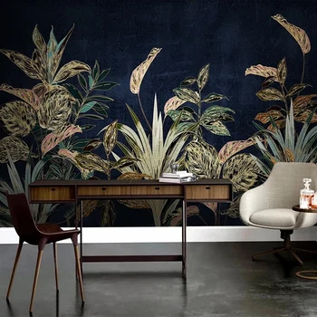 Personalizados en 3D papel pintado de Plantas Tropicales Flores Hojas de Lujo Mural Moderno Personalizado TV Fondo Pared Papeles de Decoración del Hogar Dormitorios