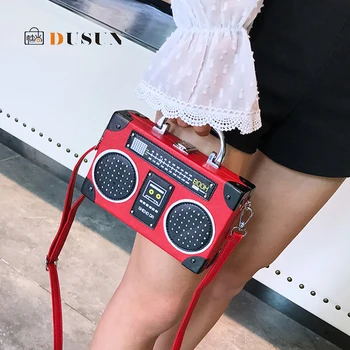 La moda de la Radio en Forma de Bolsa de Mano de las Mujeres Bolsas de Mensajero 2020 Harajuku de Cuero de la PU Hombro Crossbody Bolso de las Señoras de la Personalidad del Embrague INS