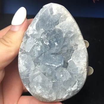 Natural celestite geoda de cuarzo clúster muestra Azul Spar Agujero Geode de la piedra preciosa de curación