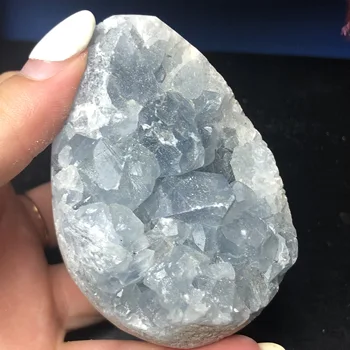 Natural celestite geoda de cuarzo clúster muestra Azul Spar Agujero Geode de la piedra preciosa de curación