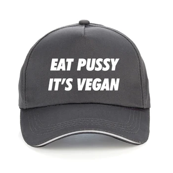La marca de moda comer el coño de su vegana Letras cap Algodón Mujeres Hombres Ajustable Gorras de Béisbol Unisex de Hip Hop del Snapback sombreros gorras