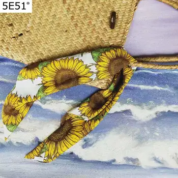 De estilo Tropical pañuelo 55CM de girasol algodón Furoshiki sudor toalla bufanda bolsa de regalo