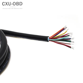 OBD2 16Pin Masculino del Enchufe del cable de 1,5 m de la Mosca de Plomo obd2 de 16 PINES Cable de la bujía de Extremo Abierto de envío gratis